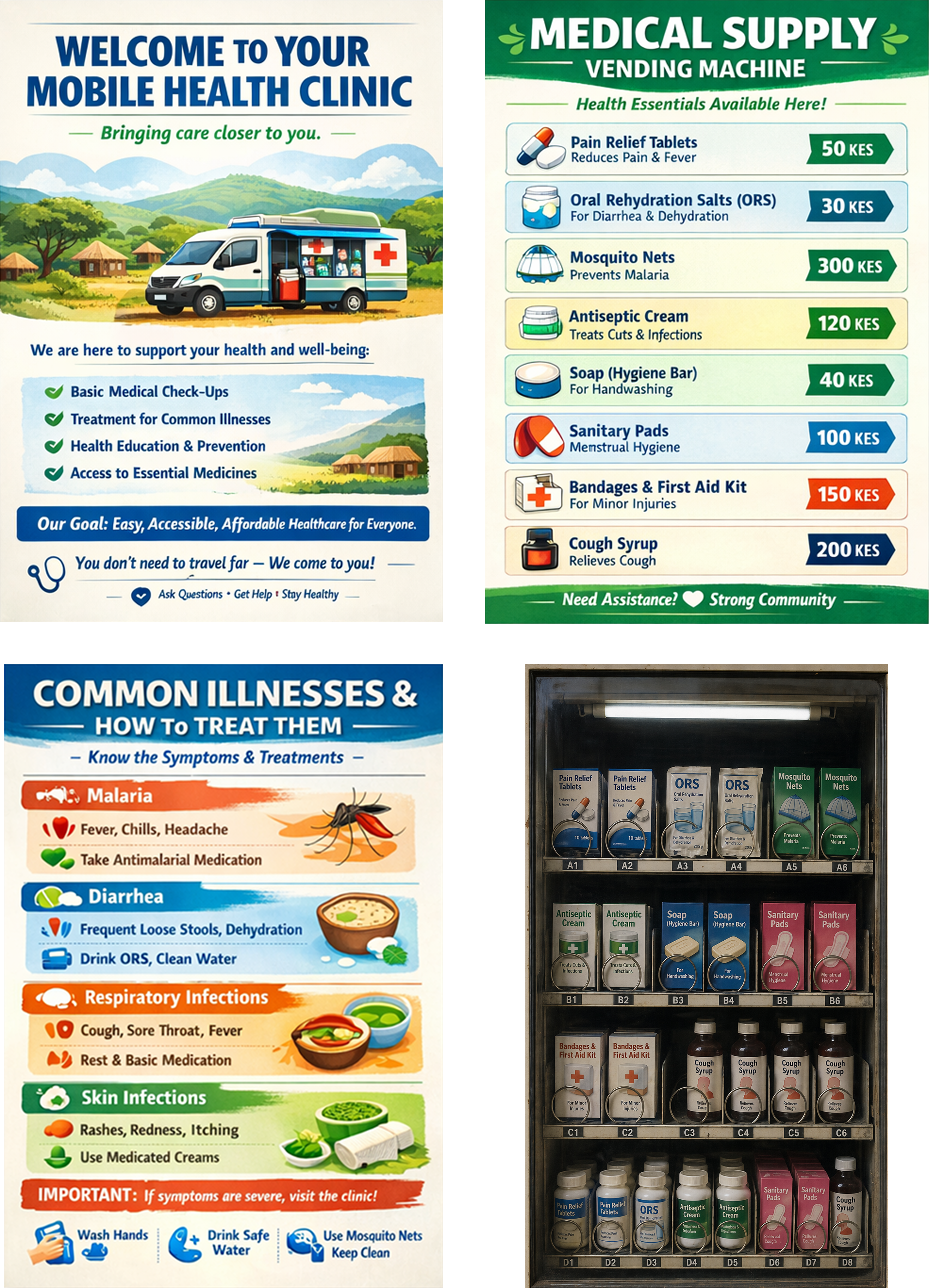graphics made for vending machine and clinic