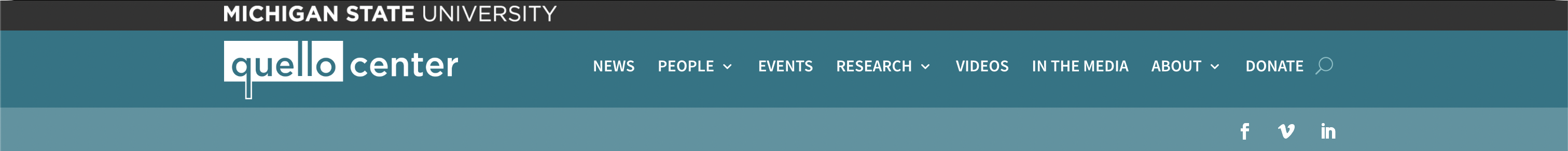 Low fidelity old navigation bar for Quello Center